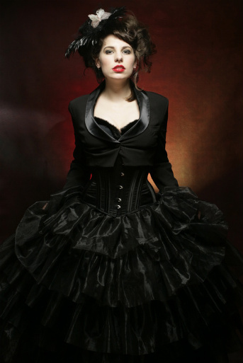 beauty, black corset and corset