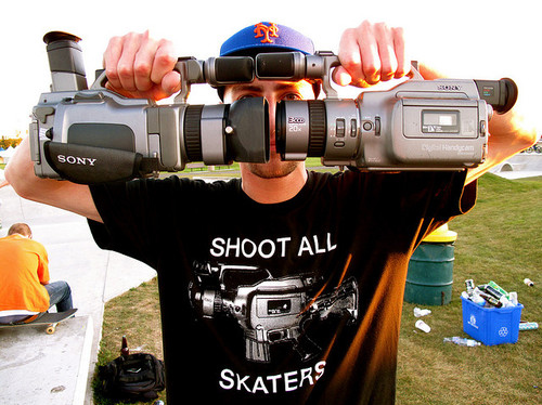 boy, cameras and cap