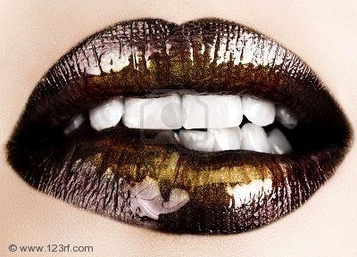 brown lips, colour, gold, lipgloss, lips, ncie