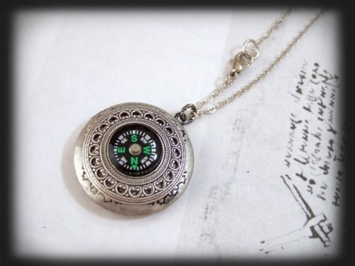 compass, compass locket and compass locket necklace