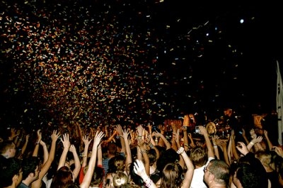 concert,  confetti and  crowd