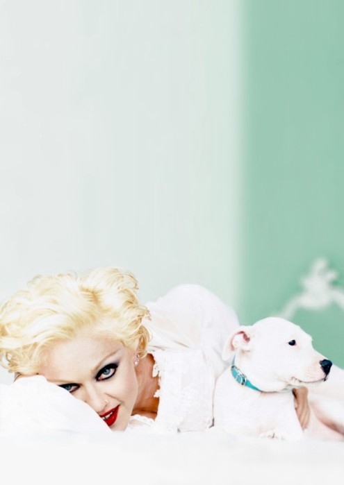 Madonna and dog.