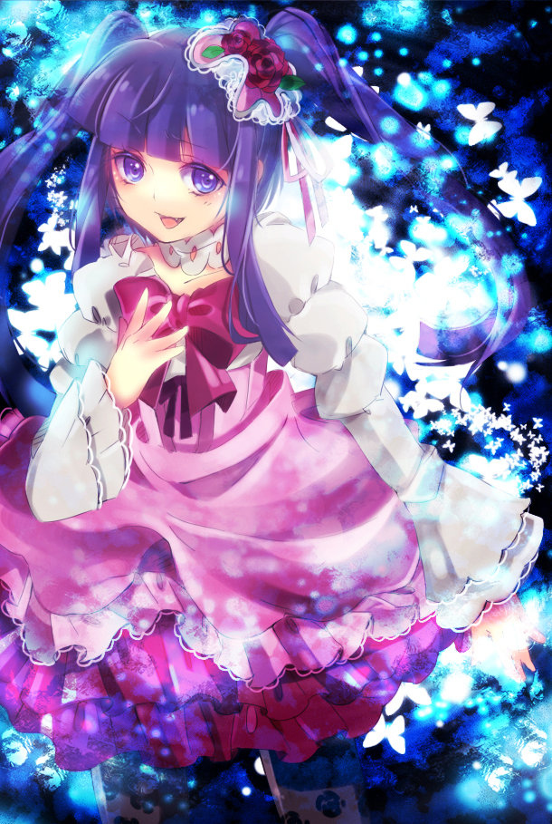 anime, bow, detective, dress, furudo erika, pigtails