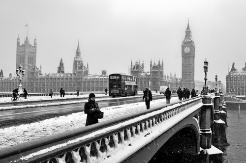big ben, black, london, snow, white, winter