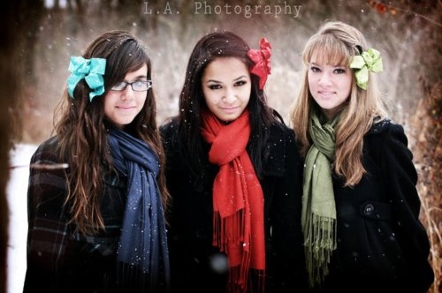 blue, bows and colorful