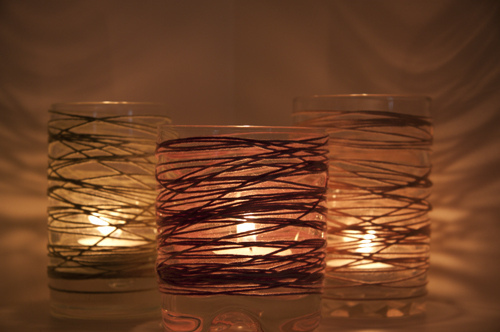 candle, flame and jar