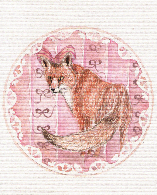 animal, drawing and fox