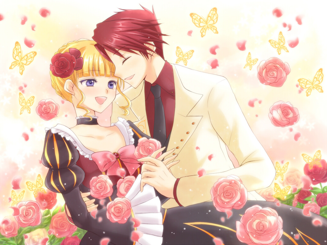 anime, butterfly and couple