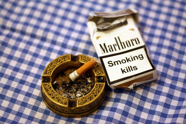 ashtray, blue and cigarette