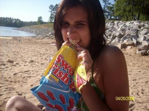 beach, bikini and candy