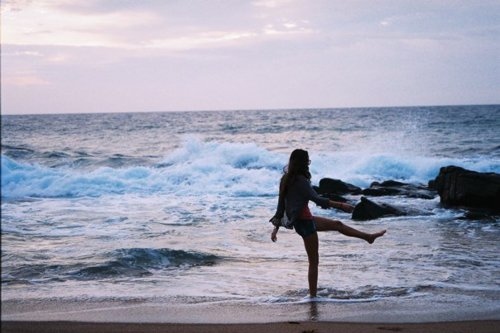 beach, girl and ocean