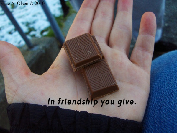 chocolate, frendship and give