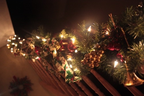 christmas, garland and lights