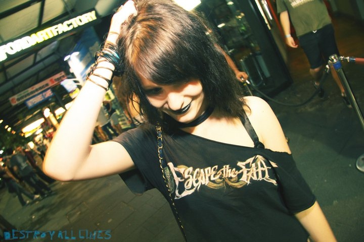 black, black lipstick and club