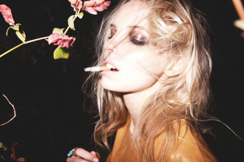 blonde, cigarette and eyes