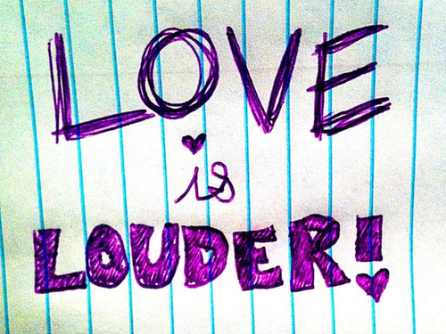 love, love is louder and purple