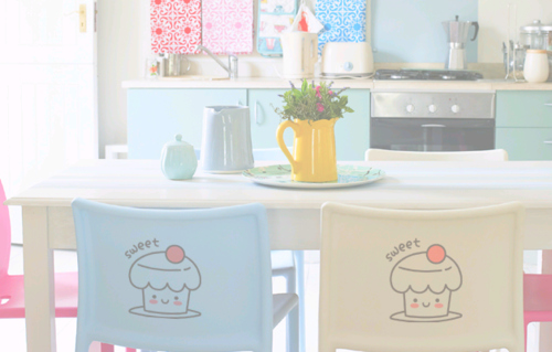 cute,  flower and  kitchen