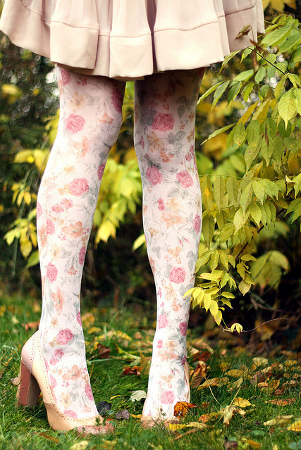 fashion, floral and heels