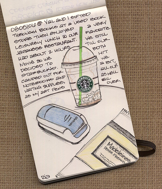 frappuccino, illustration and moleskine
