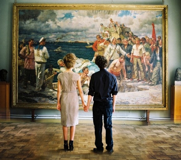 art, couple and dresscode