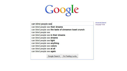 autocomplete, blind people, cinnamon toast crunch, funny, google, see the taste
