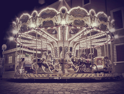 carousel, cute and darkness
