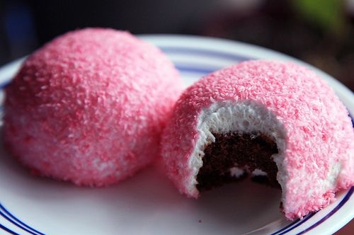 chocolate, pink and snowball