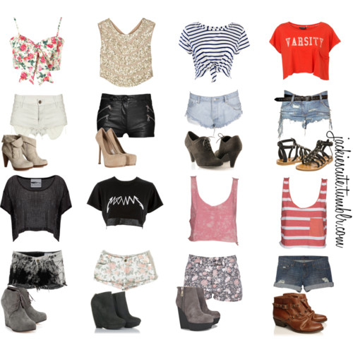 crop tops, fashion, mix and match, outfits, pretty, shirts