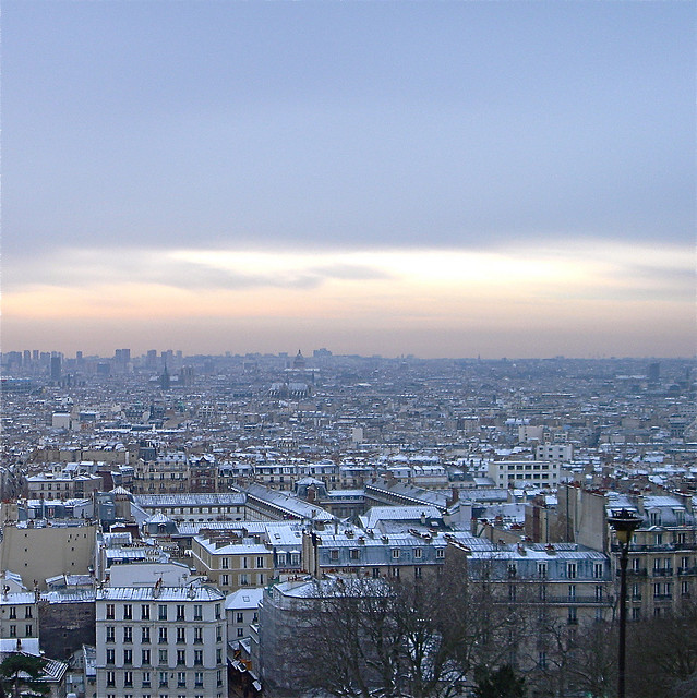 paris, sky and snow