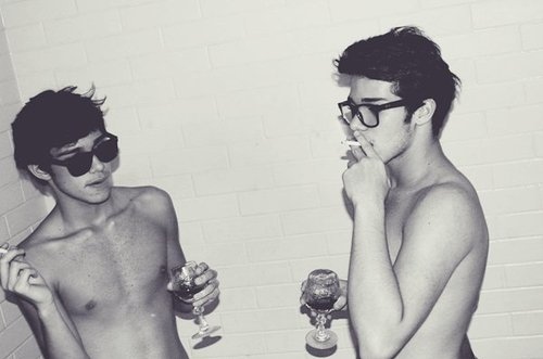 alcohol, boys and cool glasses