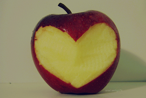apple, fruit and heart