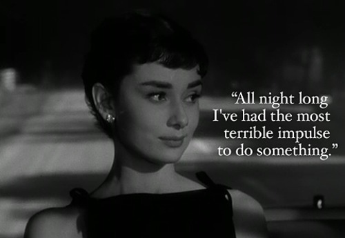 audrey hepburn black and white model quote text