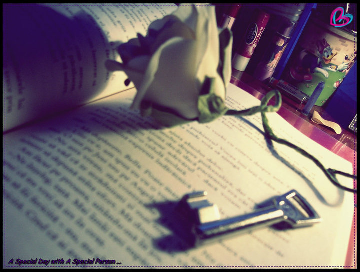 book, key and love