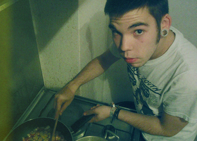 boy, cooking and food