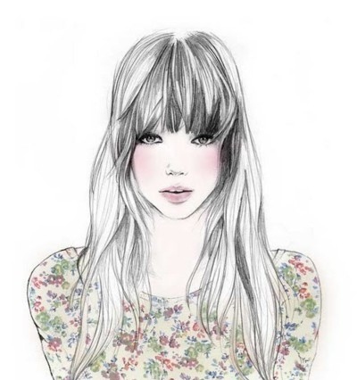art, bangs and floral