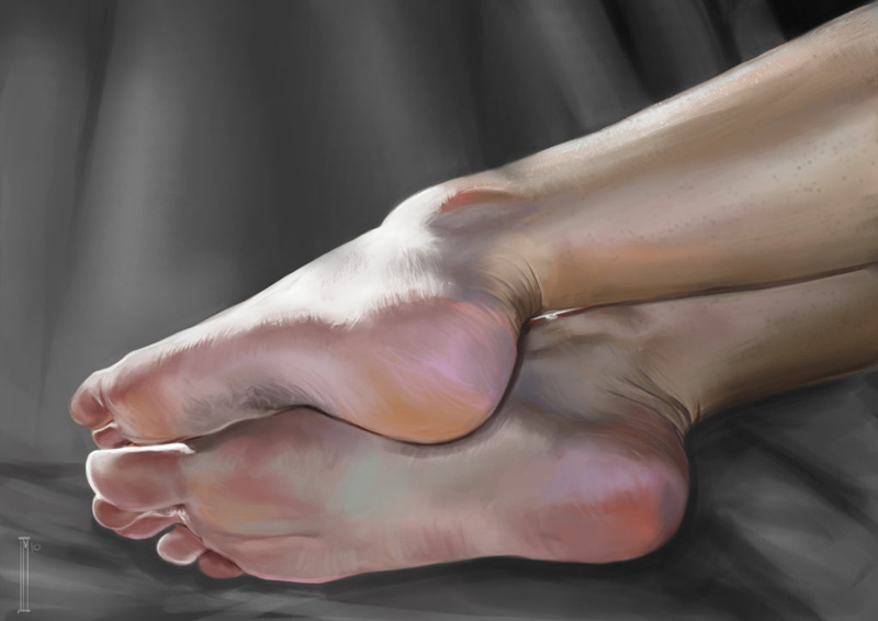 art, feet and girl