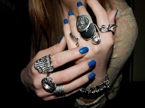 blue, blue nailpolish, bracelet, fashion, girl, jewelery