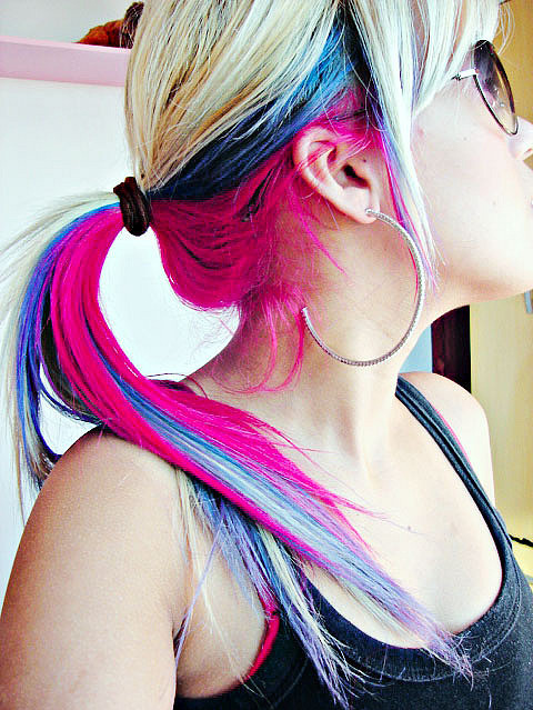 colorful, cute and dyed hair