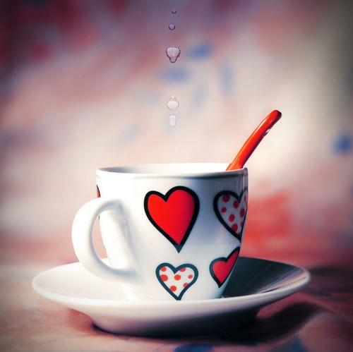 cup, heart and love