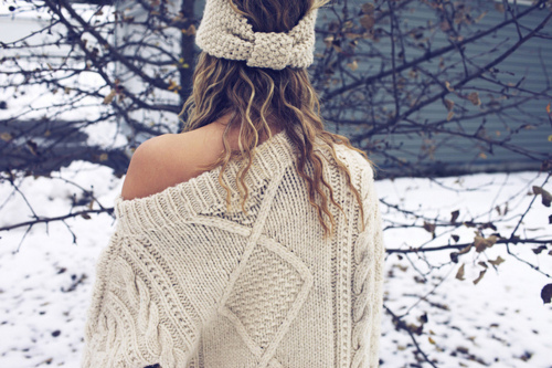 fashion, girl and knitted jumper