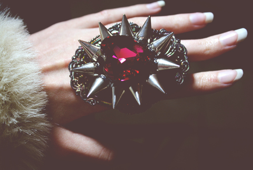 heart, jewerly, pretty, ring, silver, spike