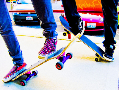 shoe,  skate and  skateboard