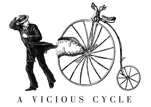 a vicious cycle, bite and bycycle