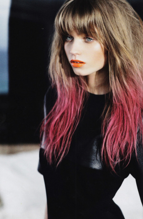 abbey lee, color hair and fashion