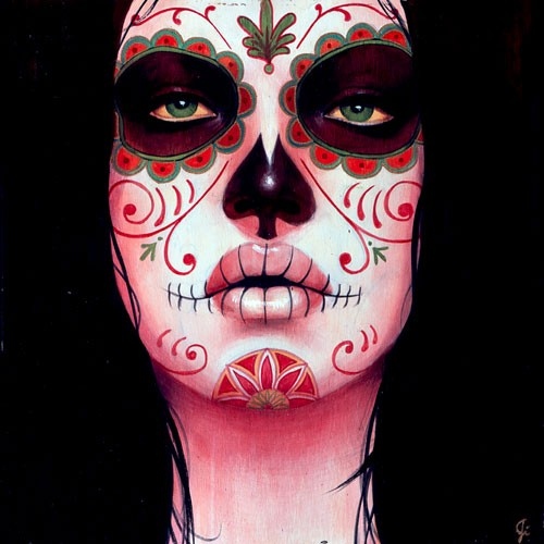 art, drawing, eyes, face, fantasy, flower