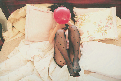 ballon,  bed and  black