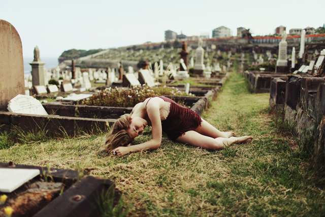 beautiful, girl and graveyard