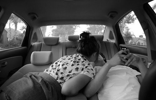 car, couple and kiss