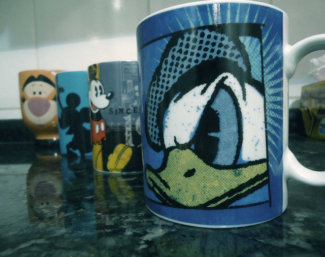 cups, donald and mickey
