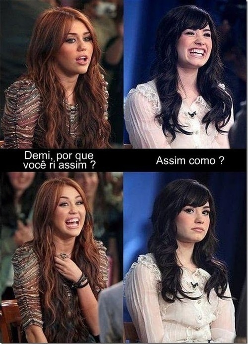 cyrus, demi, demi lovato, hahaha, idiot, lovato